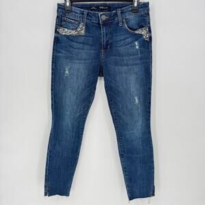 STS Blue Emma Ankle Skinny Jeans Women  Distressed Embellished Pockets Size 27